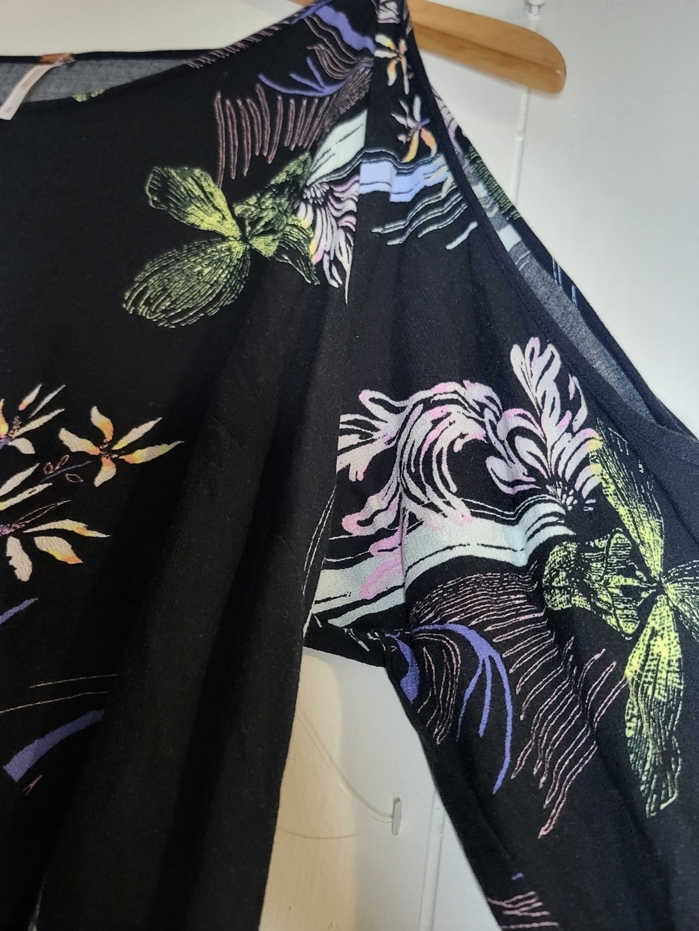 Free People Black Floral Cold-Shoulder Tunic - Picture 8 of 13